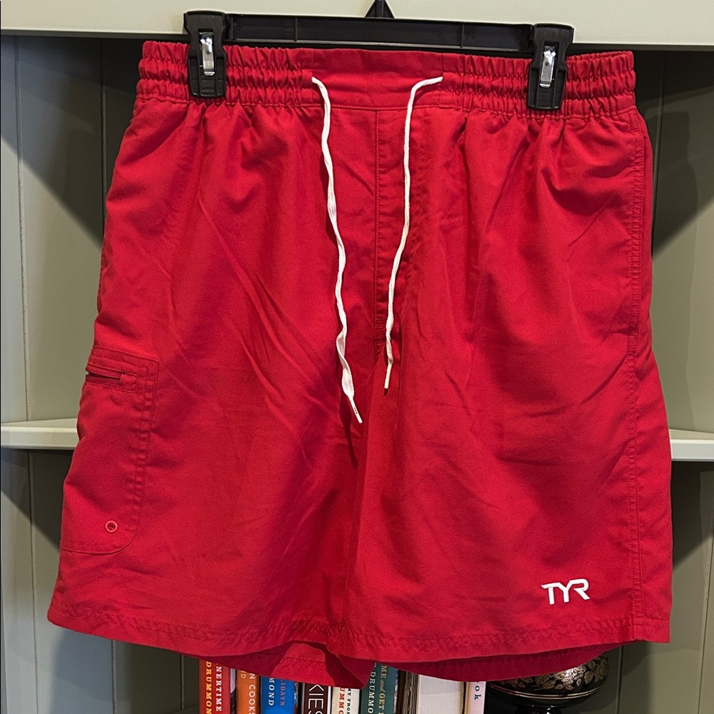 TYR Deck X, Medium, Red Swim Trunks
